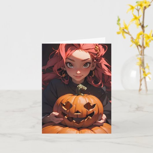 Halloween Anime B Kaart (Gele Bloem)