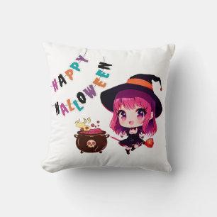 Halloween/anime/heks/toverketel  kussen