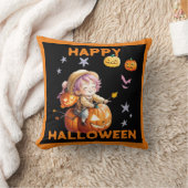 Halloween anime jongen op een pompoen kussen (Deken)