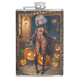 Halloween Anime Meisje Trick or Treat Lichaamsschi Heupfles