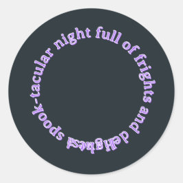 Halloween Ansichtkaart Ronde Sticker