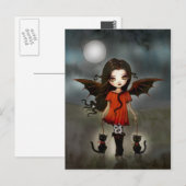 Halloween Ansichtkaart Schattige Kleine Vampier Briefkaart (Voorkant / Achterkant)