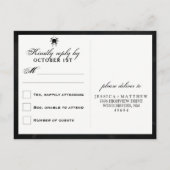 Halloween Antiek Bruine Roos RSVP Wedding Briefkaa Uitnodiging Briefkaart (Achterkant)