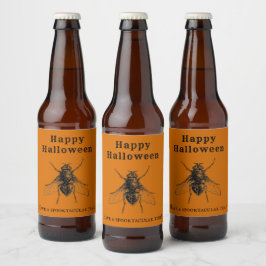Halloween Antiek verbrand Oranje Insect Bier Etiket