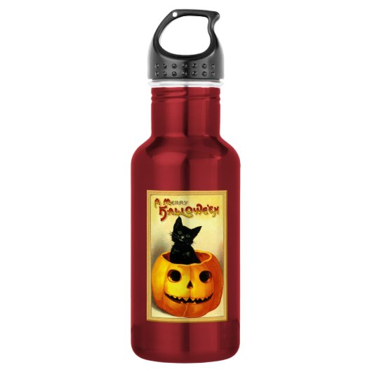 HALLOWEEN Antieke Jack O Lantern Waterfles (Voorkant)