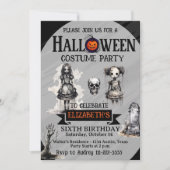 Halloween Any Age Meisjes Verjaardagsfeest Kaart (Voorkant)