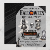 Halloween Any Age Meisjes Verjaardagsfeest Kaart (Voorkant / Achterkant)