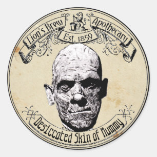 Halloween Apothecair Huid van Mummy Ronde Sticker