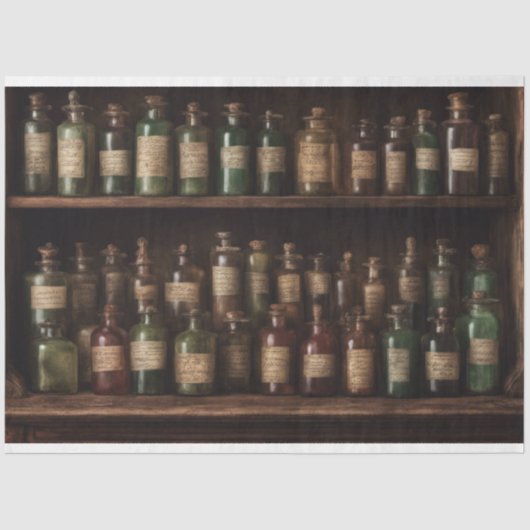 Halloween Apothecary Flessen Heks Outlander Tissuepapier (Voorkant)