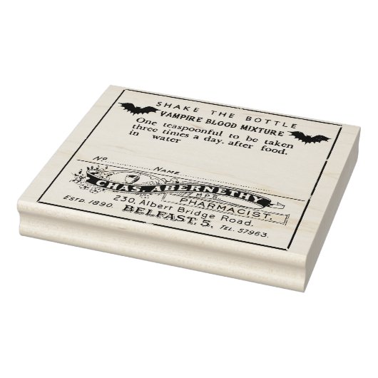 Halloween Apothecary Label - Vampire Bloed - Rubberstempel (Stempel)