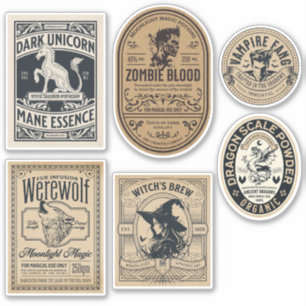 Halloween Apothecary Label Witch Potion