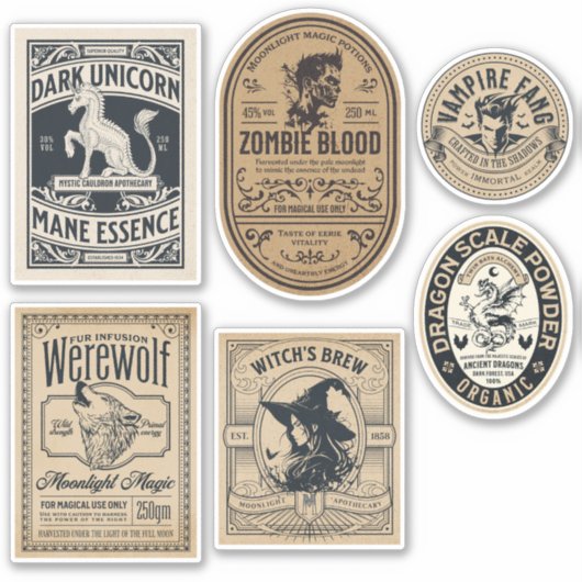  Halloween Apothecary Label Witch Potion (Voorkant)