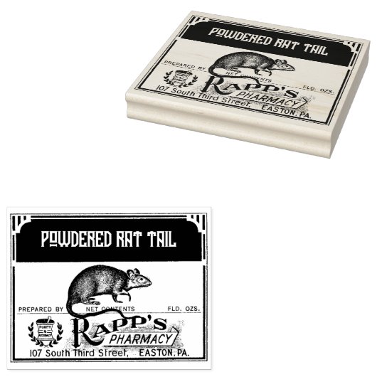 Halloween apotheek Label - Rat Tail - Rubberstempel (Gestempeld)
