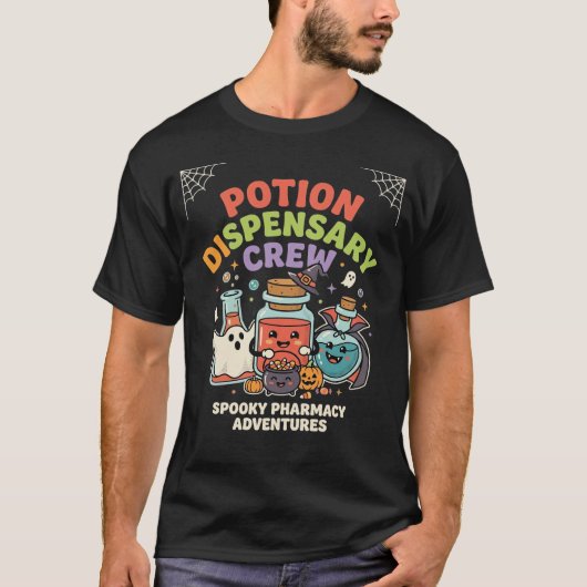 Halloween Apotheek Toverdrank Bemanning T-shirt (Voorkant)