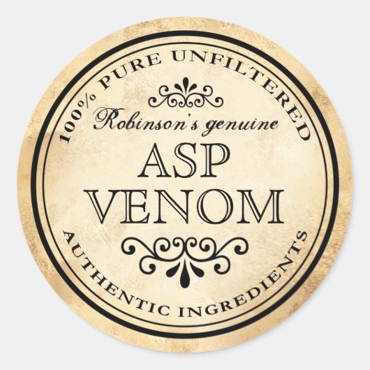 Halloween  apotheker asp venom label (Voorkant)