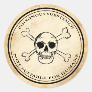 Halloween  apotheker vergif schedel label