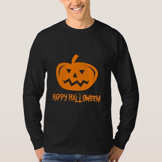 Halloween apparel voor mannen | Pompoenkop T-shirt (Voorkant)