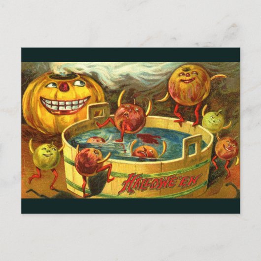 Halloween Apple Bobbing Briefkaart (Voorkant)