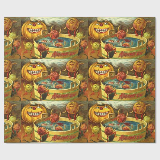 Halloween Apple Bobbing Cadeaupapier (Vlak)