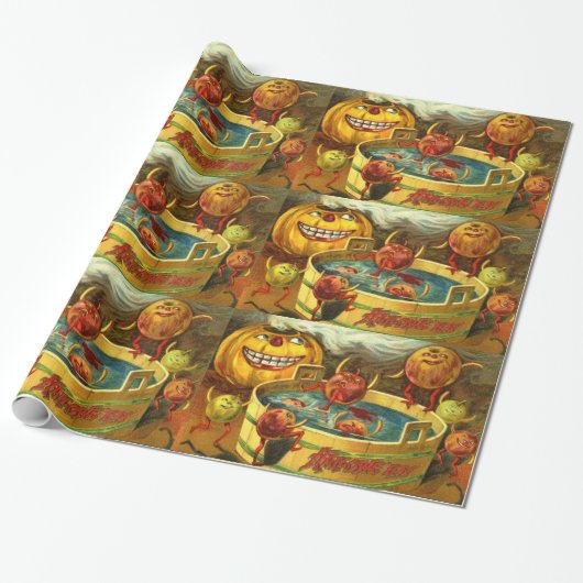 Halloween Apple Bobbing Cadeaupapier (Uitgerold)