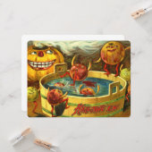 Halloween Apple Bobbing Kaart (Voorkant / Achterkant in situ)