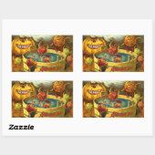 Halloween Apple Bobbing Rechthoekige Sticker (Vel)