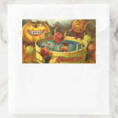 Halloween Apple Bobbing Rechthoekige Sticker (Tas)