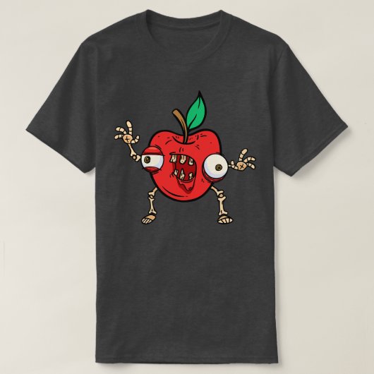 Halloween Apple Zombie Food Fruit Monster Spooky Z T-shirt (Design voorkant)