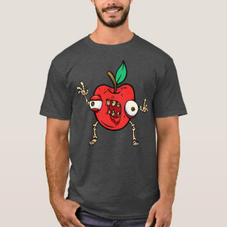 Halloween Apple Zombie Food Fruit Monster Spooky Z T-shirt