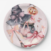 Halloween aquarel coquette Verjaardagsfeest Papieren Bordje (Voorkant)