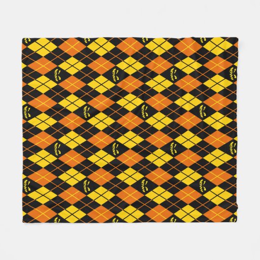 Halloween Argyle Fleece Deken (Voorkant (Horizontaal))