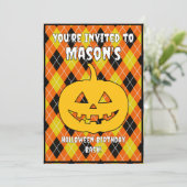 Halloween Argyle jack op lantaarn Kaart (Staand voorkant)