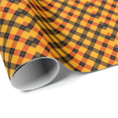 Halloween Argyle Plaid Orange, Yellow & Black Cadeaupapier (Rol Hoek)