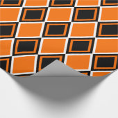 Halloween Argyle - Zwarte & Oranje diamanten Cadeaupapier (Hoek)
