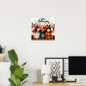 Halloween Arrangement met Pompoenen Poster (Thuiskantoor)