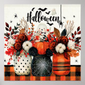 Halloween Arrangement met Pompoenen Poster (Voorkant)