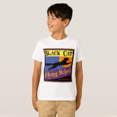  halloween Art Black Cat Flying School T-shirt (Voorkant volledig)