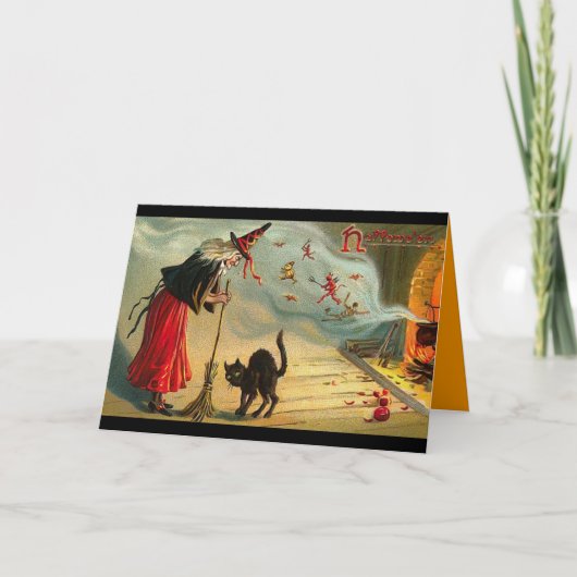  Halloween Art - Cat ontmoet de heks! Kaart (Voorkant)