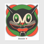  Halloween Art Deco Black Cat Sticker (Vel)