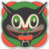  Halloween Art Deco Black Cat Sticker (Voorkant)