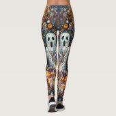 Halloween Art Deco Ghosts Spooky Leuke Leggings (Achterkant)