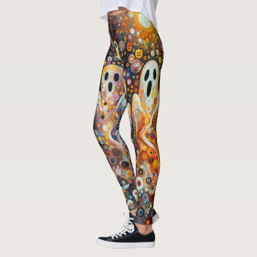 Halloween Art Deco Ghosts Spooky Leuke Leggings (Links)