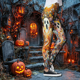 Halloween Art Deco Ghosts Spooky Leuke Leggings