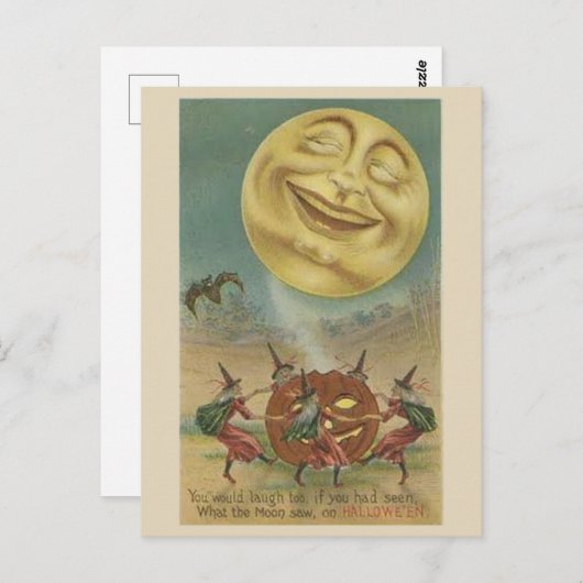  Halloween Art - Laughing Moon Briefkaart (Voorkant / Achterkant)