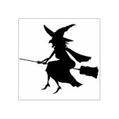 Halloween Art Postzegels/Heks op bezem Rubberstempel (Afrduk)