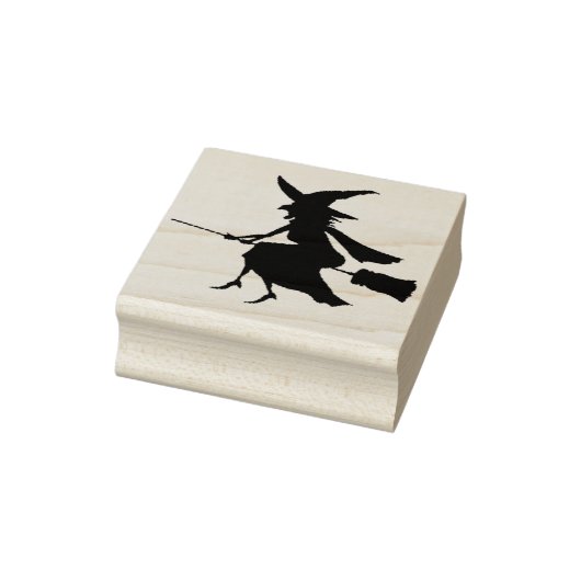 Halloween Art Postzegels/Heks op bezem Rubberstempel (Stempel)