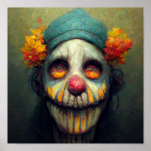 Halloween Art. Sad en Scary Clown. AI CREËER Poster (Voorkant)