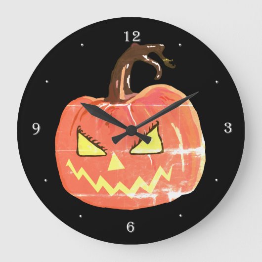 Halloween Art Scary Pumpkin Wall klok (Voorkant)