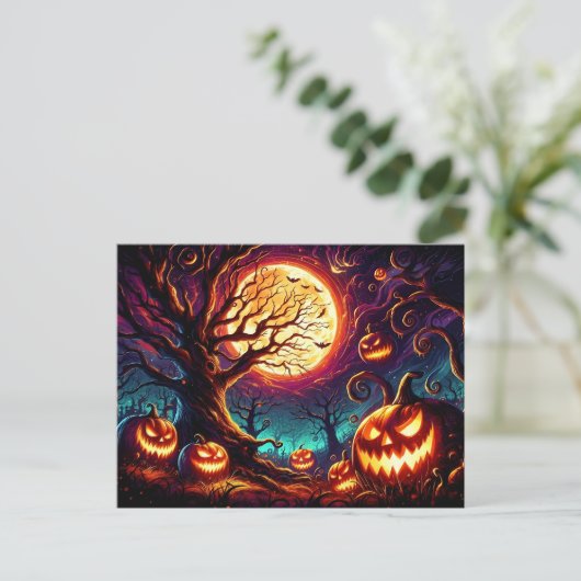 Halloween Art Scene Briefkaart (Staand voorkant)