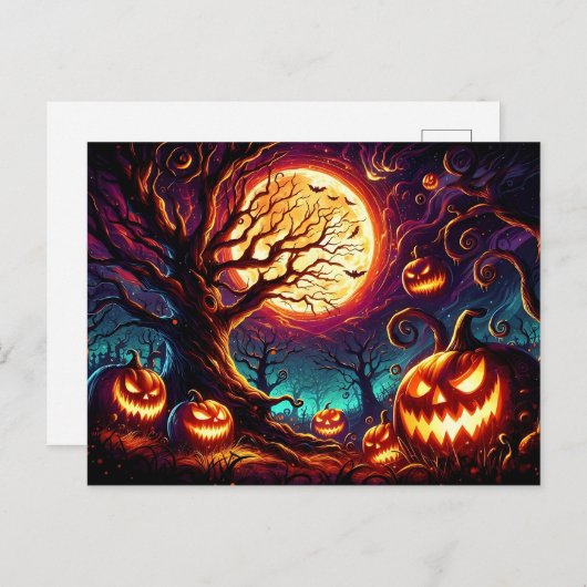 Halloween Art Scene Briefkaart (Voorkant / Achterkant)